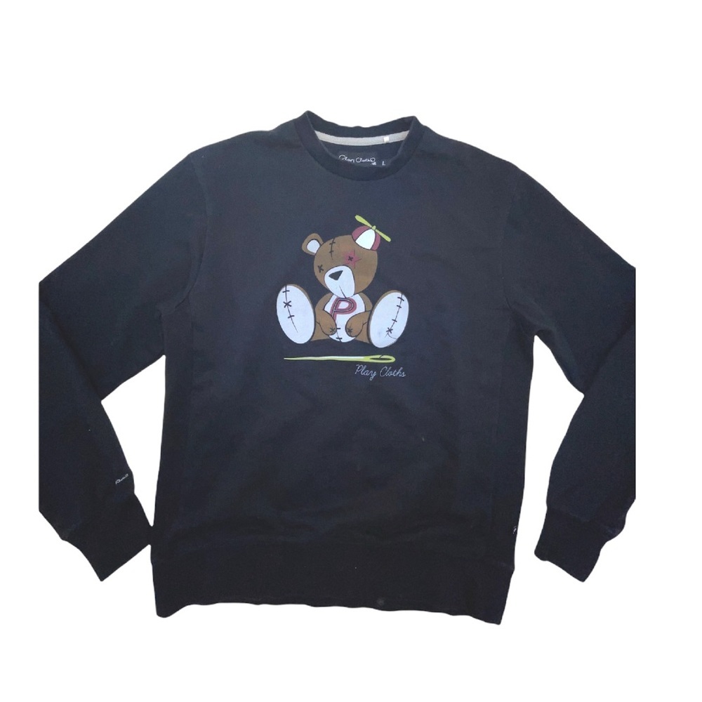 PLAY CLOTHS PLUSH BEAR CREW NECK SWEATER